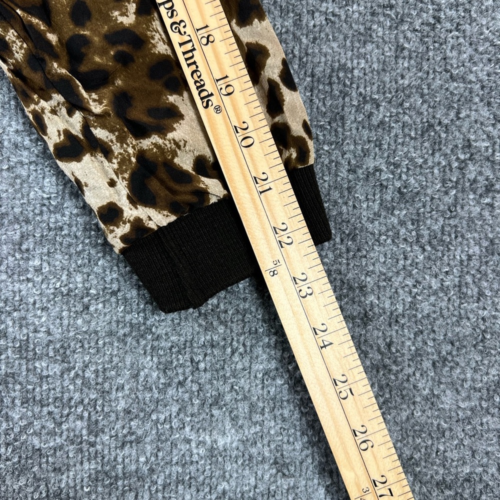 Laila & Savannah Leopard Print 100% Silk Bomber J… - image 8